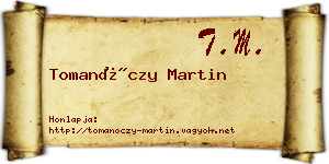 Tomanóczy Martin névjegykártya