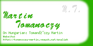 martin tomanoczy business card